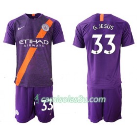 Camisolas de Futebol Manchester City G.Jesus 33 Criança Equipamento 3ª 2018/19 Manga Curta